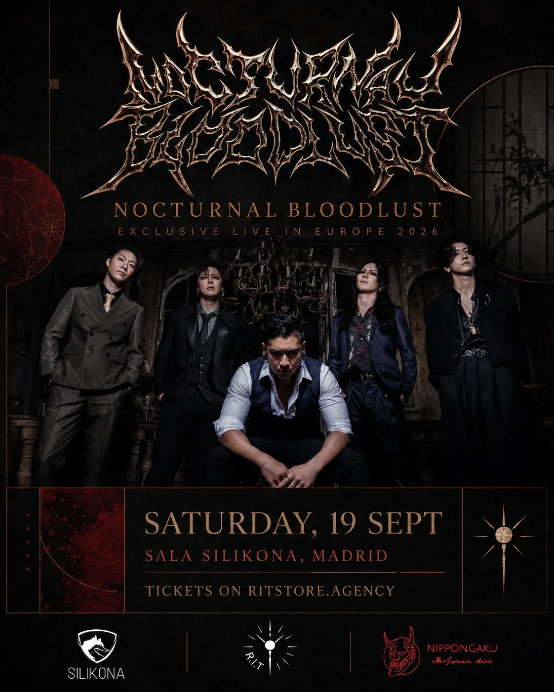 Nocturnal Bloodlust poster, Sala Silikona, Madrid