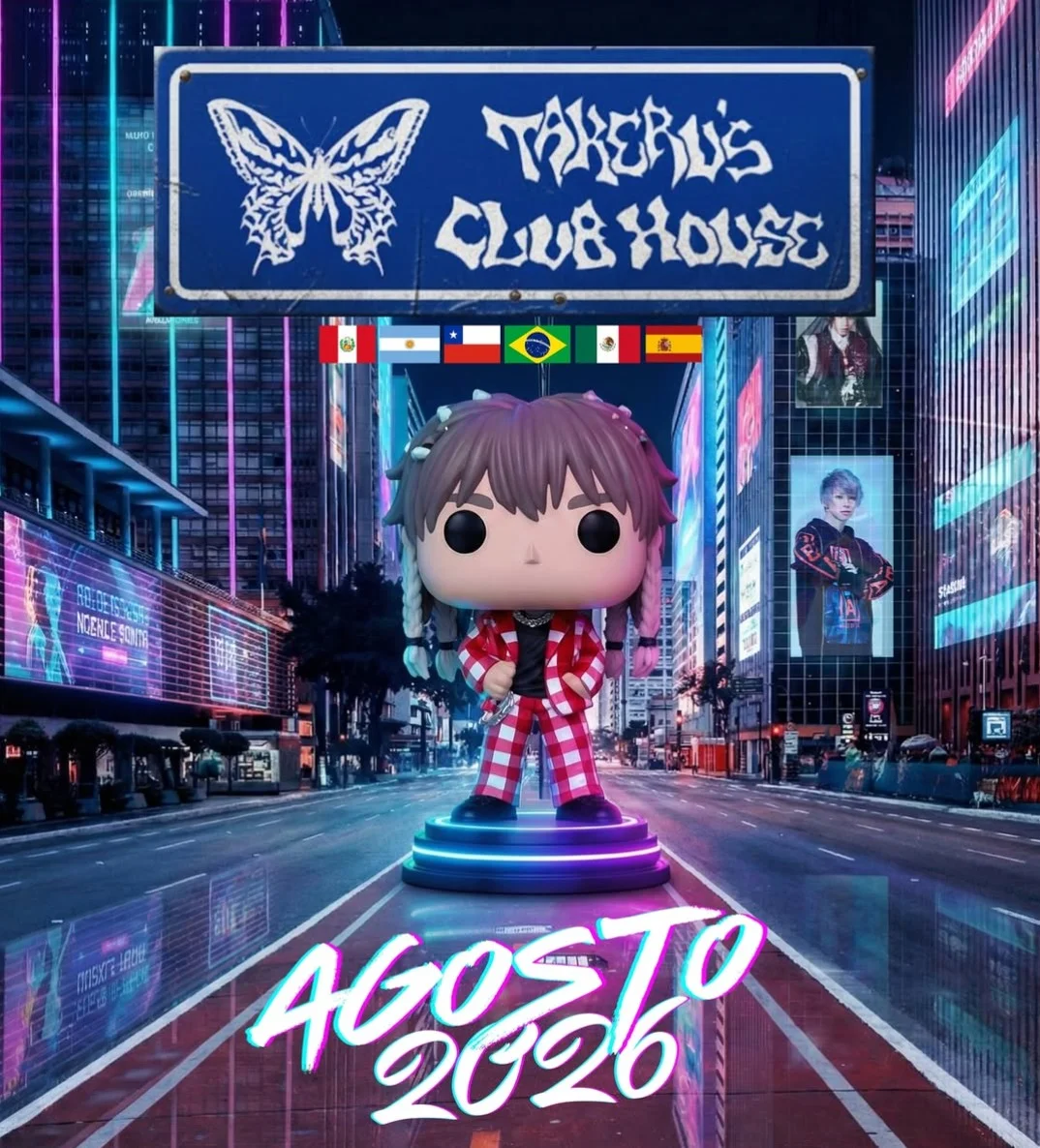 Takeru's Club House South America and Spain 2026 tour poster