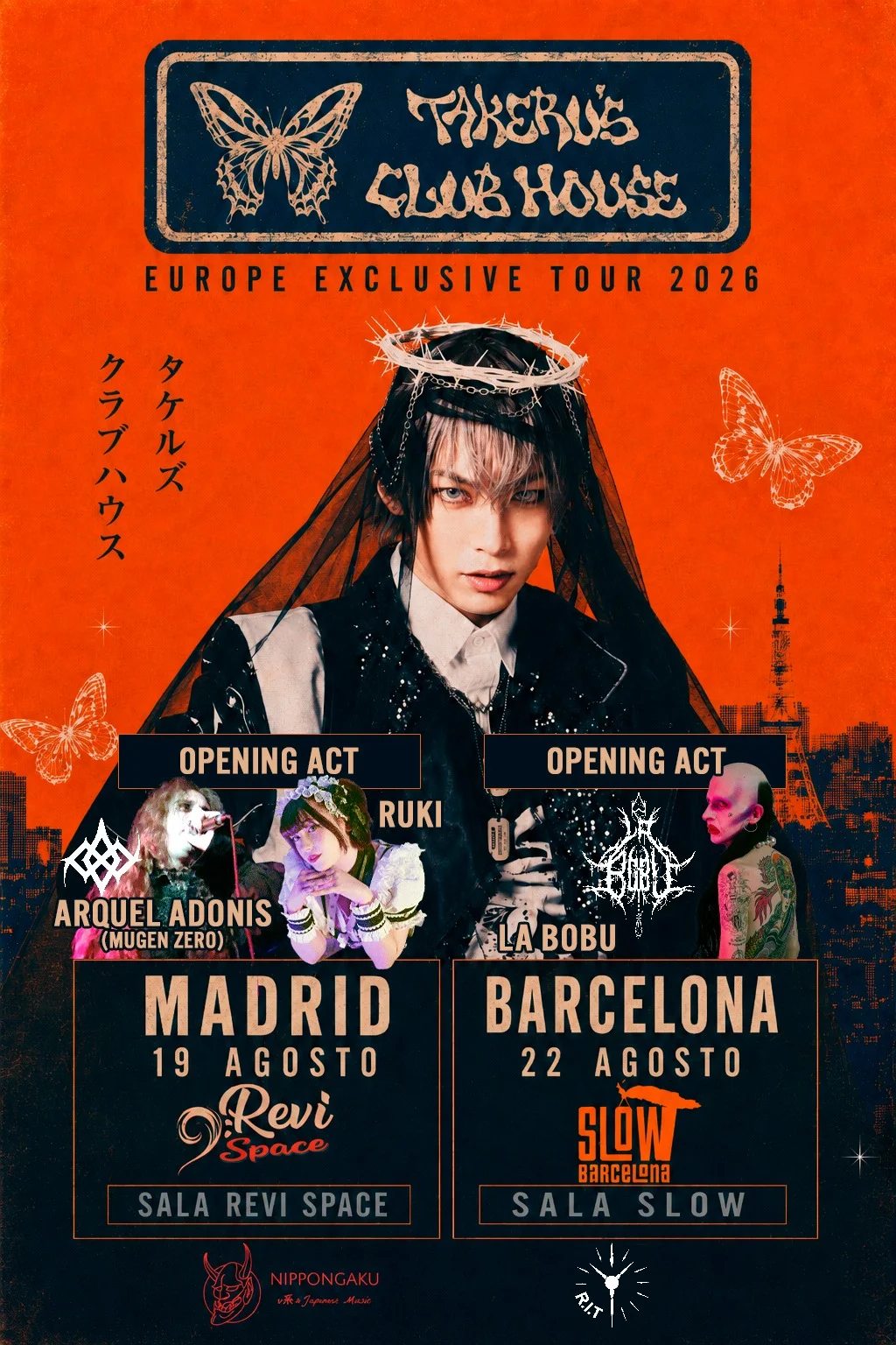 Takeru's Club House Europe 2026 poster, Madrid and Barcelona